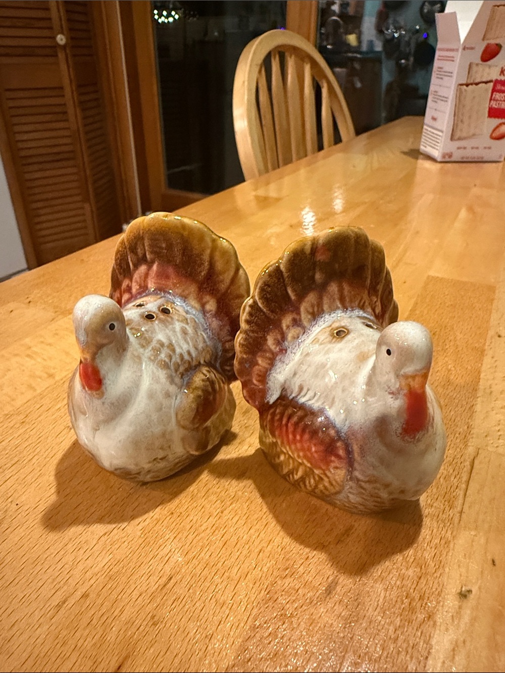 Ceramic Turkey Salt and Pepper Shakers - Fall Table Decor